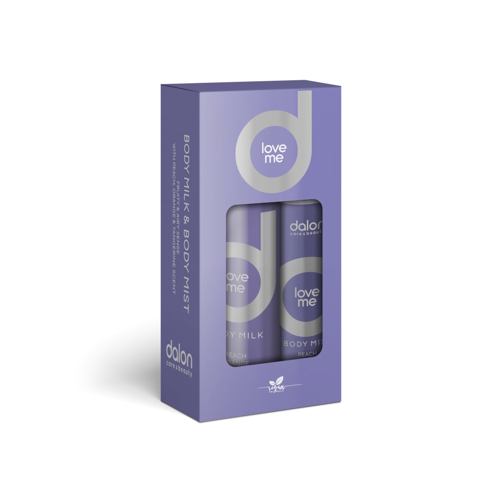 DALON BODY MIST 100ML + MILK 200ML_LOVE ME_GIFT BOX