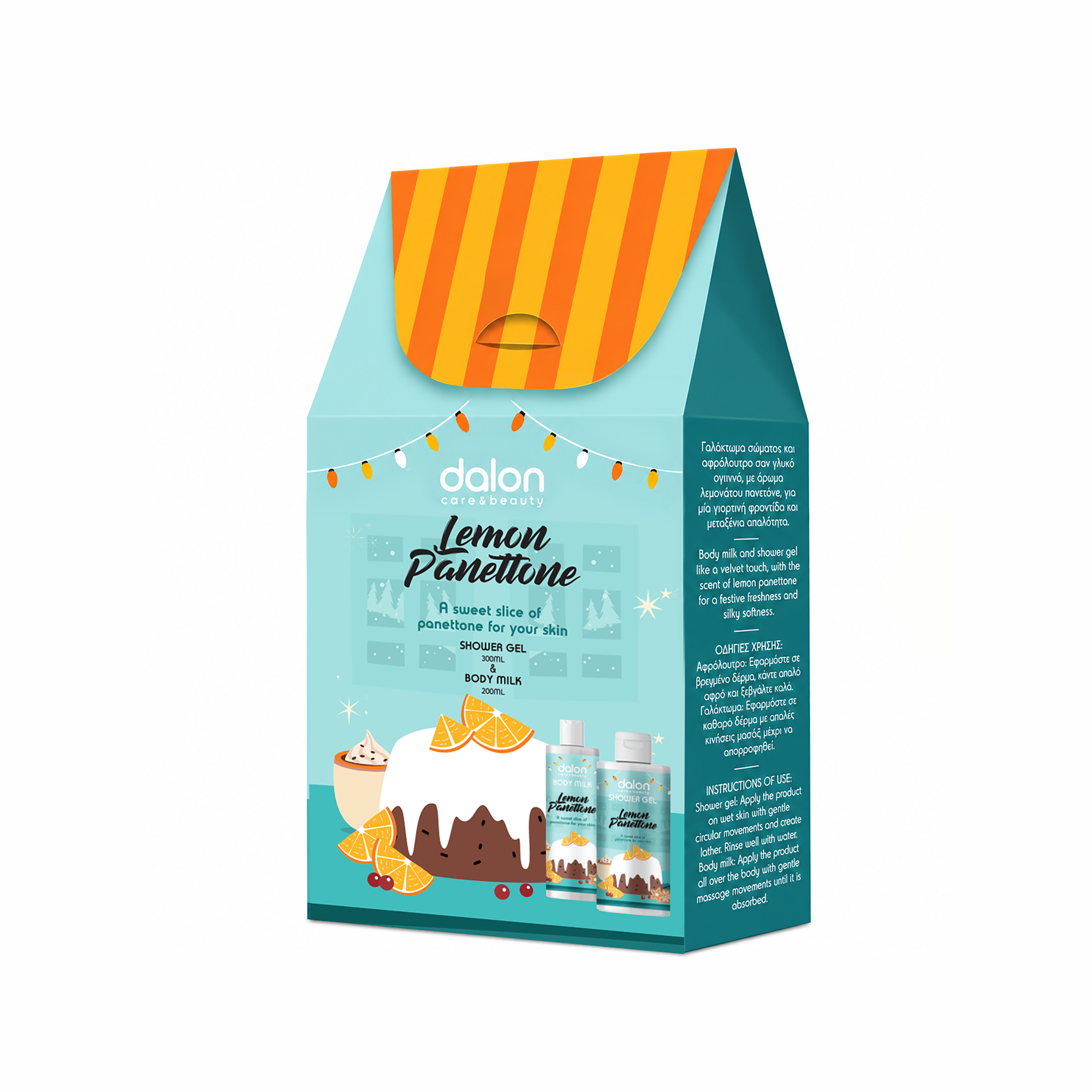 DALON XMAS PACK LEMON PANETTONE (BODY MILK 200ML+ SHOWER GEL 300ML)